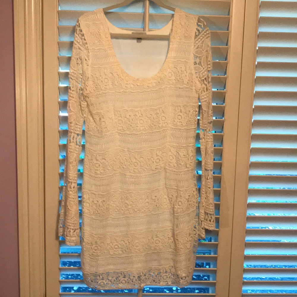 Bebe white lace dress